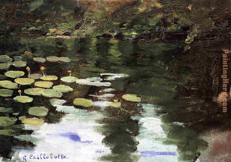 Yerres, on the Pond, Water Lilies painting - Gustave Caillebotte Yerres, on the Pond, Water Lilies art painting